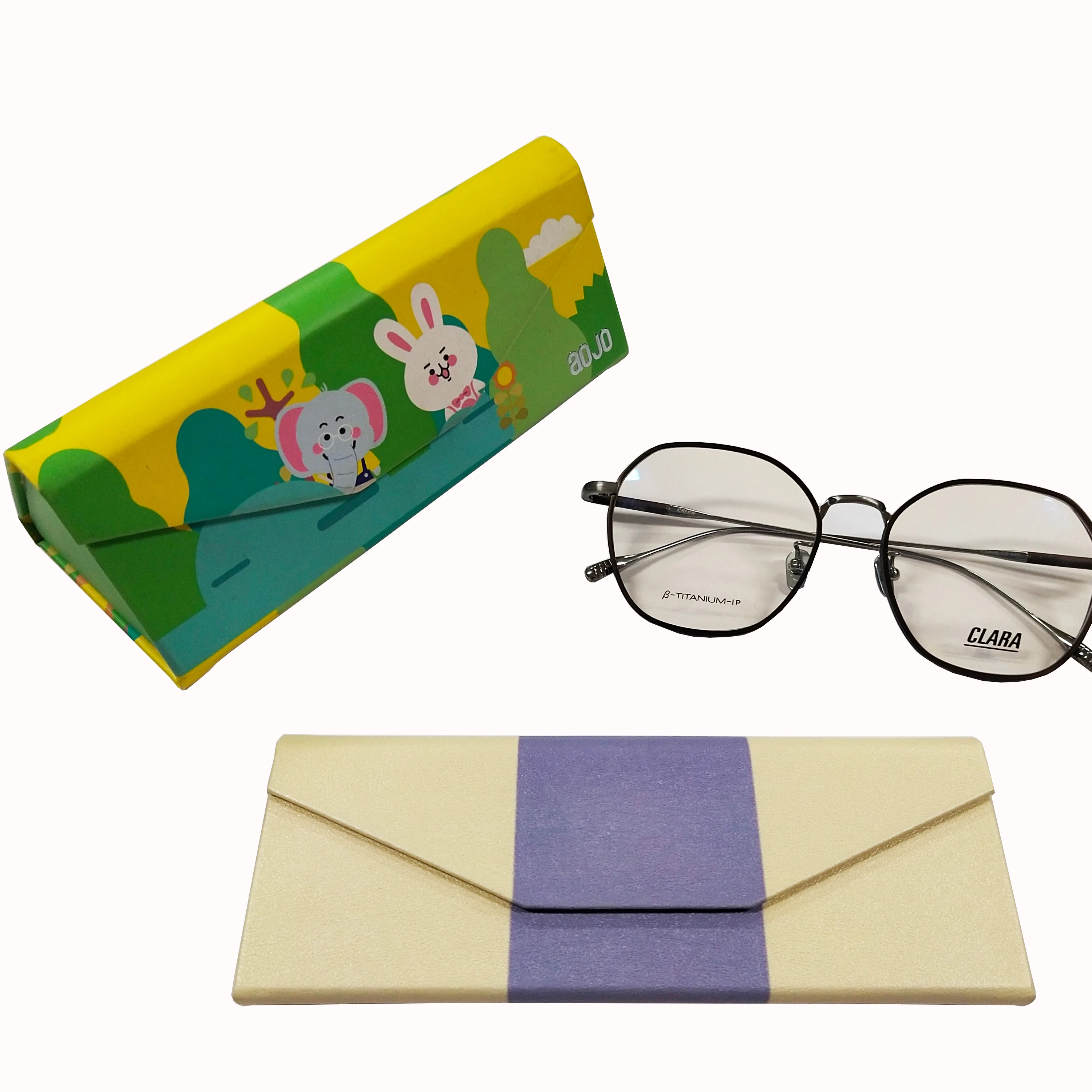 Handmade Fashion Custom Logo Foldable PU glasses box sunglasses case