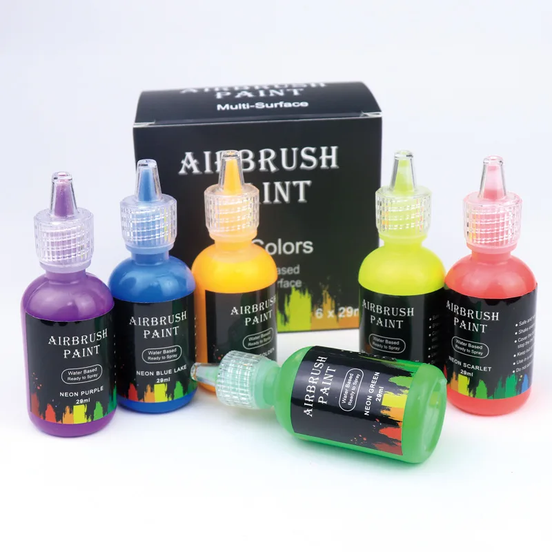 12 Colors Paint Kit Multi-Function Airbrush Paint for Paper Wall Car Leather Arts and Crafts Acrylic Airbrush Paint Set