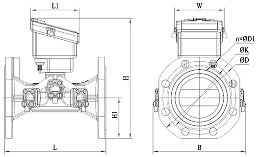 Large nominal diameter ultrasonic water meter DN50-DN600 manufacturer direct sale wireless meter reading