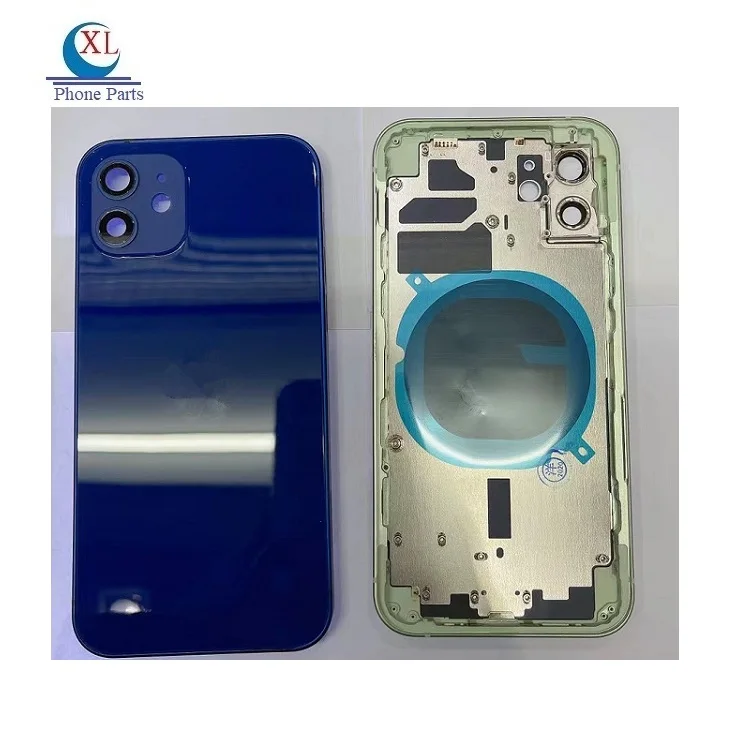 Задняя крышка корпуса для iphone 12 Mini pro max задняя батарейного отсека дверь средняя рамка с задним стеклом