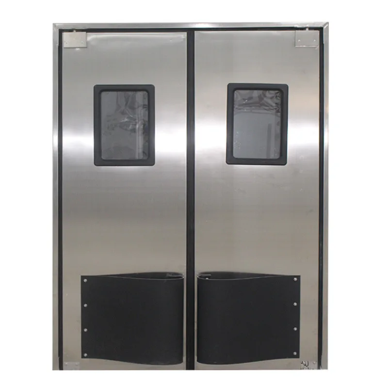 Cold storage free door Industrial anti-collision traffic door Supermarket kitchen double opening automatic reset impact door