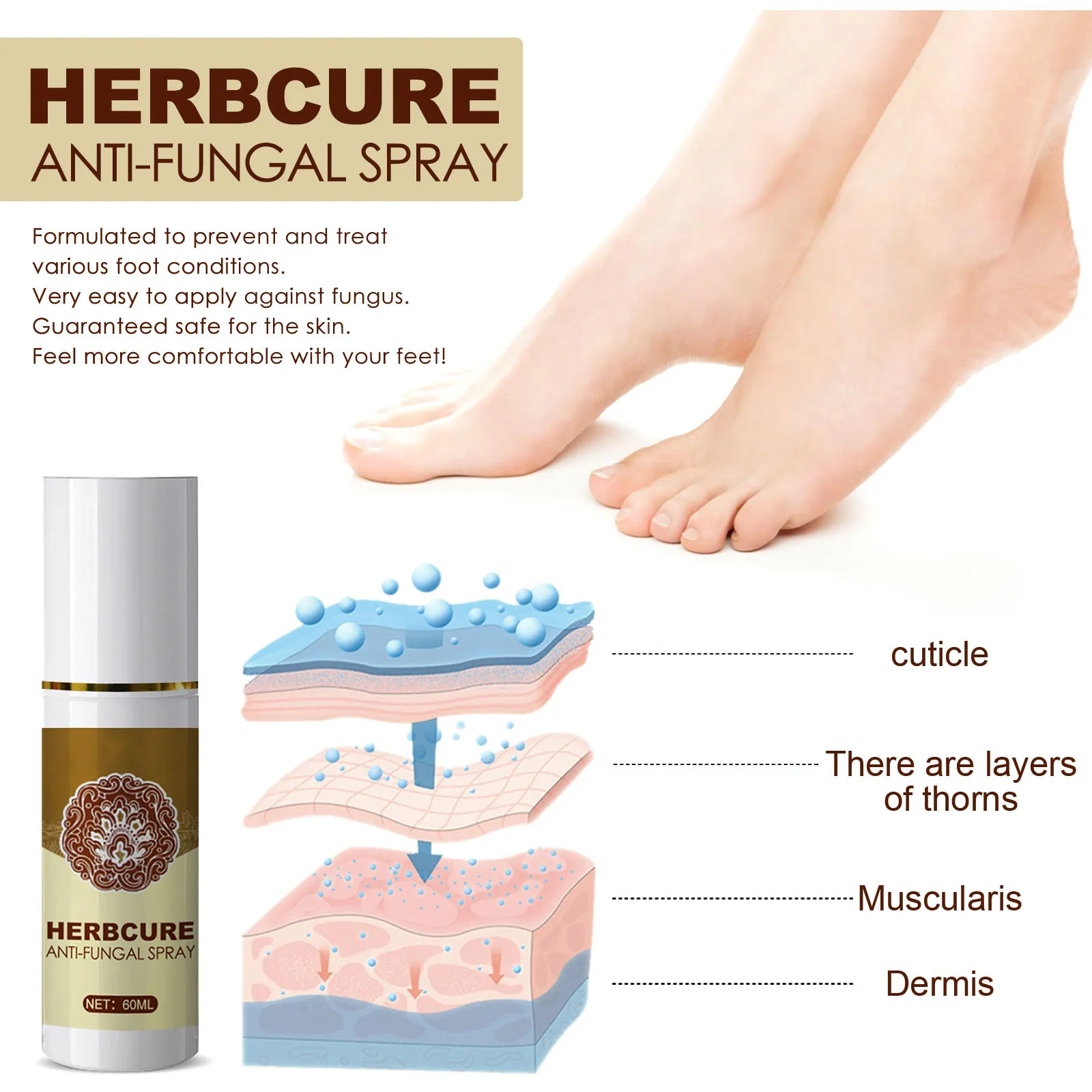wholesale foot anti bacteria spray odor eliminator remove bacteria remove dead skin cells repair rough beriberi feet spray
