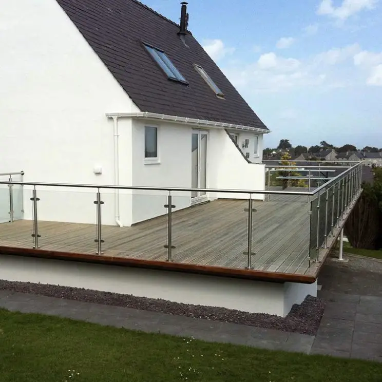 Glass Fixing French Wrought Iron Glass Balcony Railing Stainless Steel