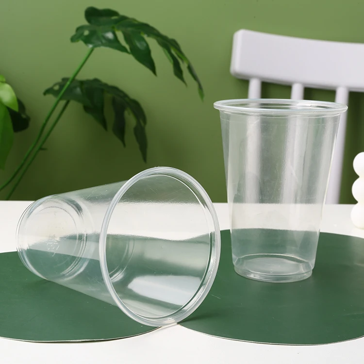 Wholesale Printed Logo Disposable Transparent Plastic Drinking Cups 500CC Custom Plastic Cups PP For Drink