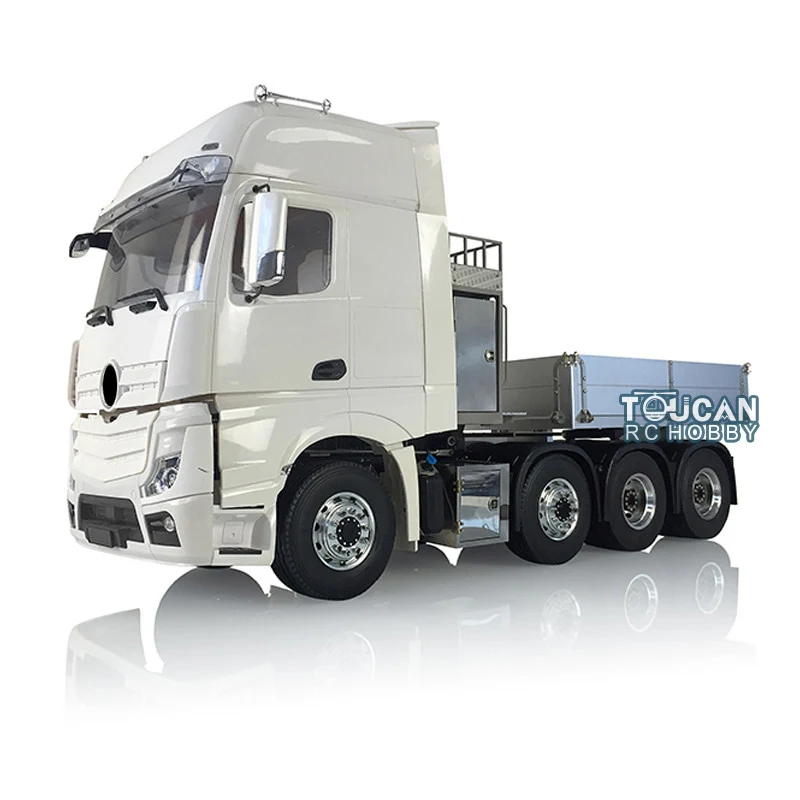 1/14 LESU RC Tractor Truck 3 Speed Heavy-duty Metal Chassis Highline Model Remote DIY Cab W/ Motor Equipment Rack Roof Toys