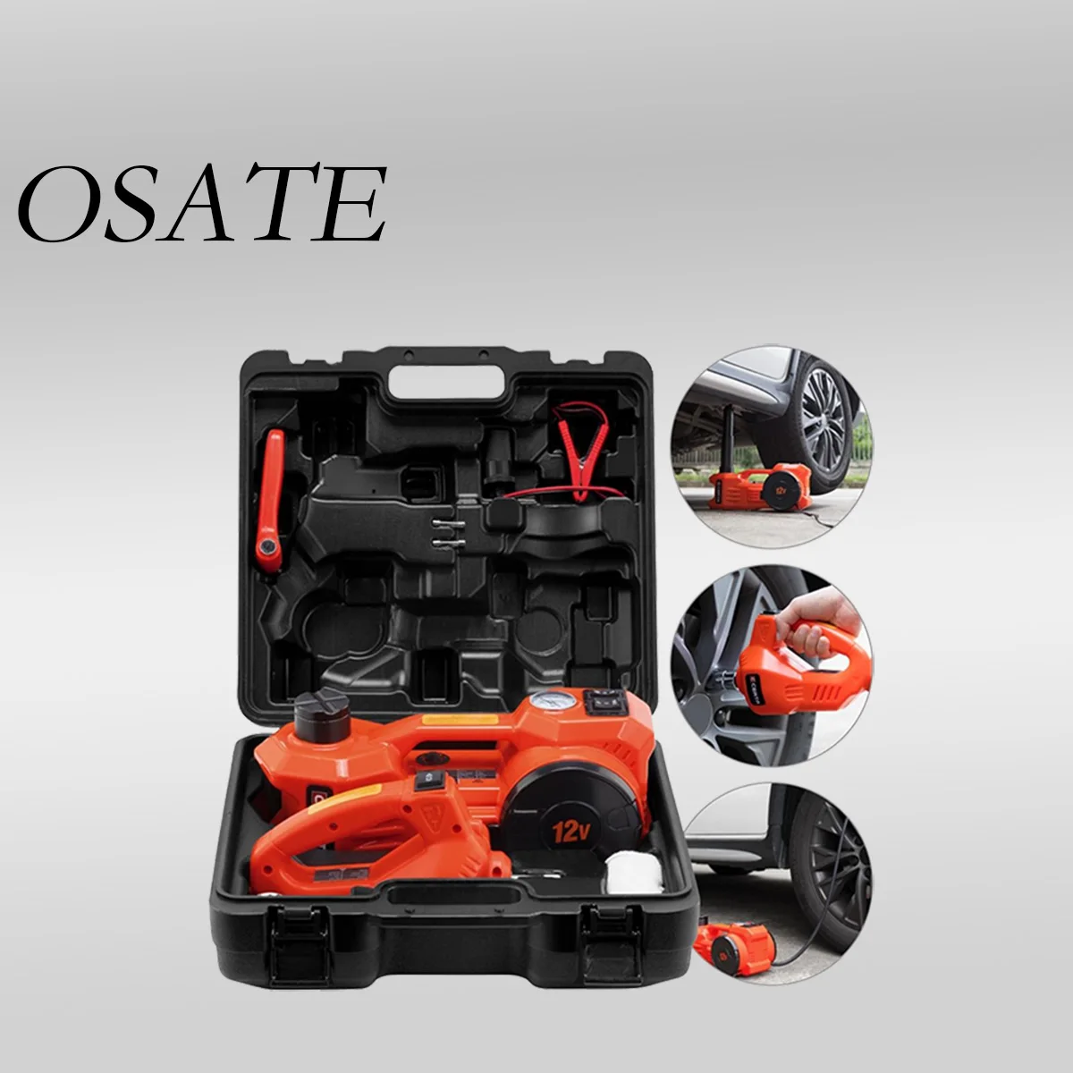 OSATE CE Standard 12V Portable 3T Electric Car Jack Kit for Car Repairing