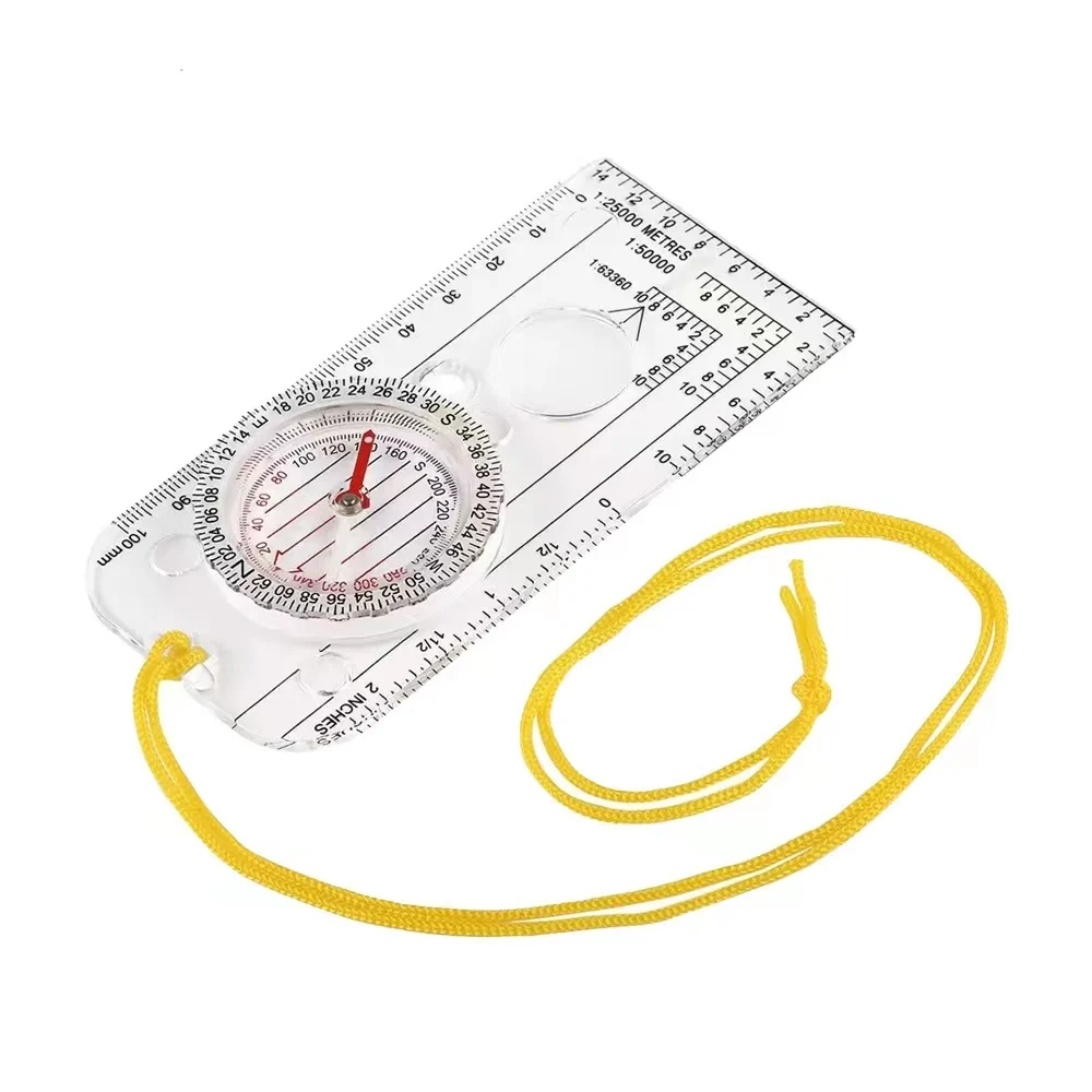 hot selling Transparent map measure orienteering compass with scale,Pocket compass,promotion gift