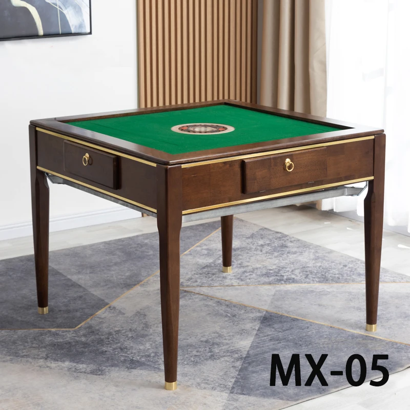BORO New Chinese Electric Solid Rubber wood Mahjong Machine Dining Table Integrated Home Intelligent mahjong table