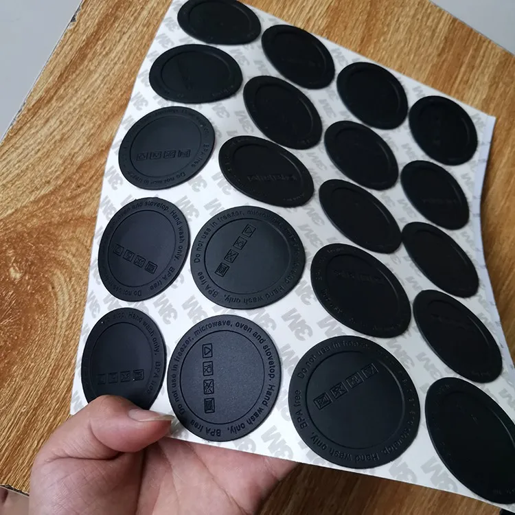 50 54 56 58 mm Silicone Bottom skinny sublimation Tumbler Mat Protective Anti Slip Rubber Base with 3M Self-adhesive Adhesive