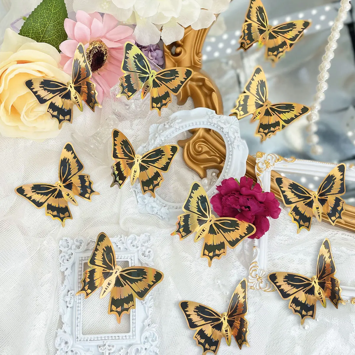 A variety of color Phnom Penh Butterfly Wall Stickers Bronzing Technology Three-dimensional Butterfly Wedding Festival Birthday