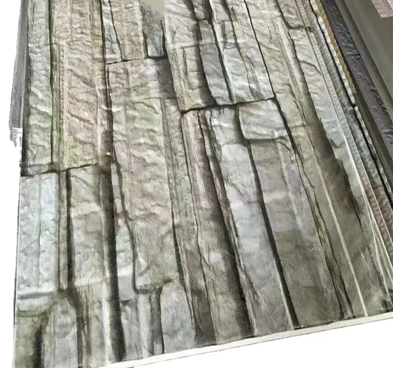 
lightweight exterior wall Pu Sandwich 3d stone Metal Panel 