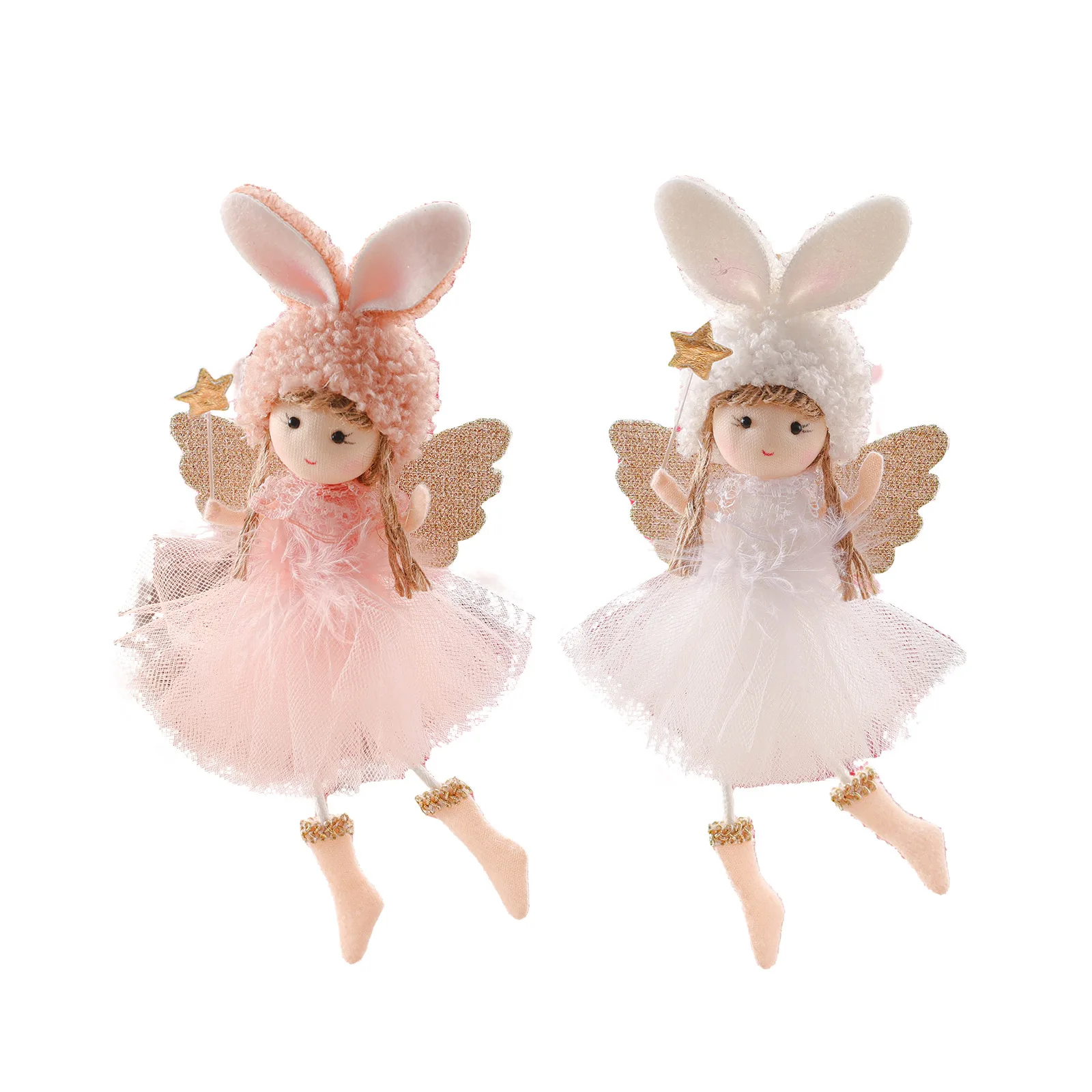 New Xmas Gauze Plush Ballet Girl Christmas Tree Ornaments Christmas Hanging Angel Pendants For Christmas Tree Decor