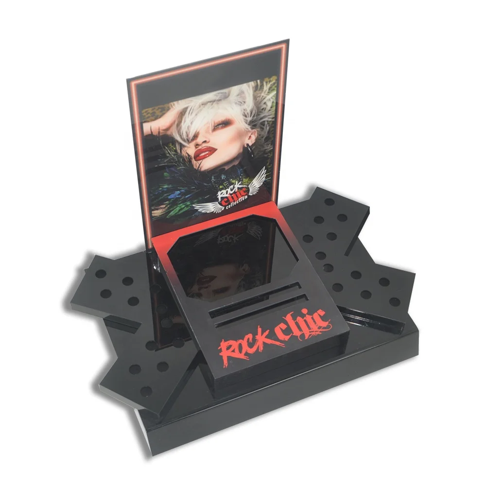 High quality custom cosmetics display showcase retail store plastic display cosmetics lipstick acrylic cosmetic display rack