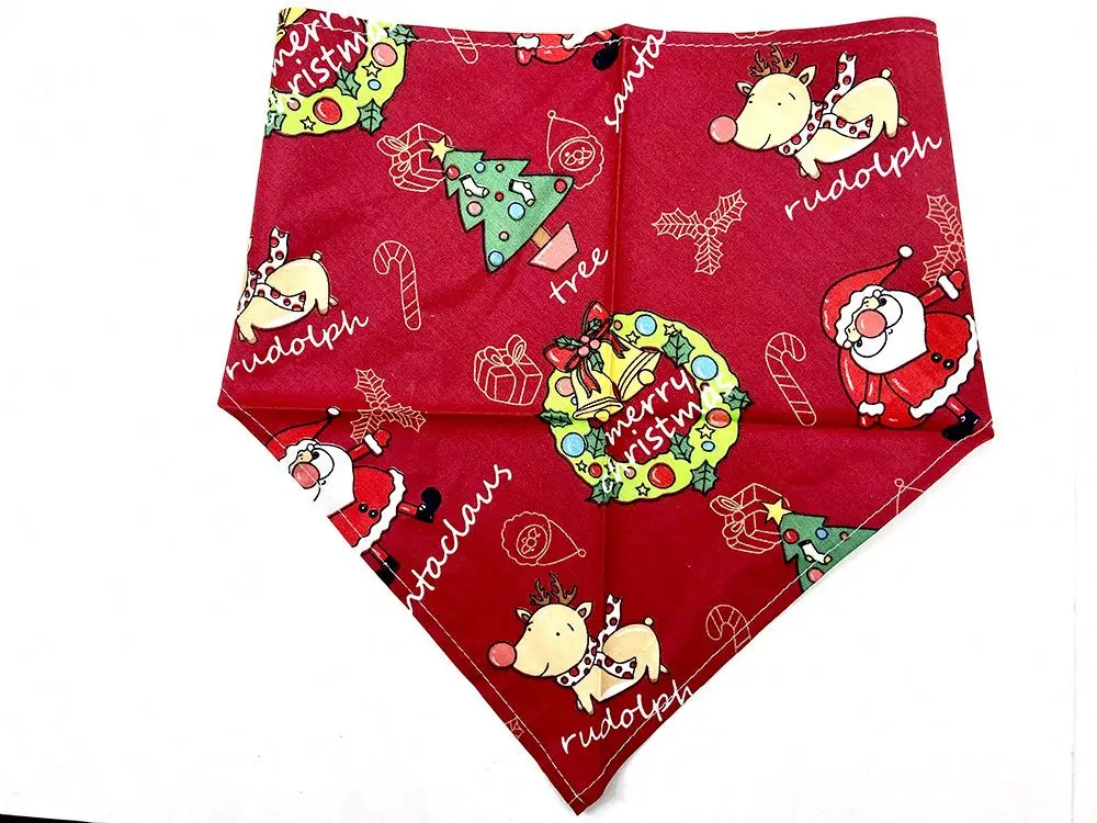 Triangle Custom Designer Valentines Christmas Day Printed Cotton Pink Love Pet Cat Dog Scarf Bibs Bandana