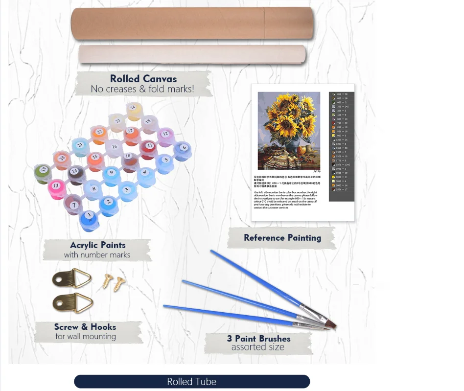 Paint by Number Amazing Grace Scenery With Frame And Free Table Easel