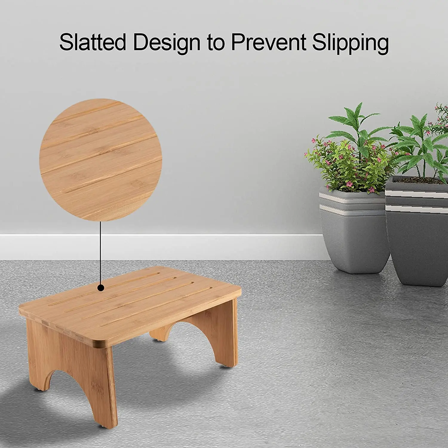 Portable Bamboo Step Stool for Adults and Kids for High Bed/Kitchen/Bathroom
