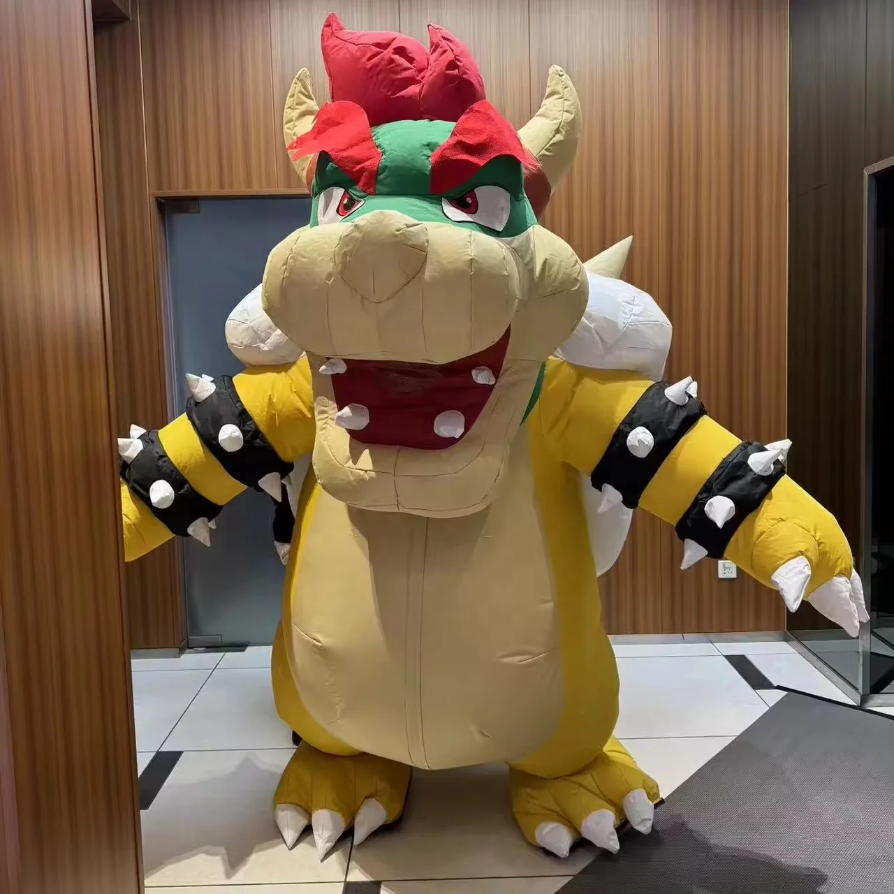 Funny cartoon character cosplay suit inflatable Bowser turtle mascot costume for adults
