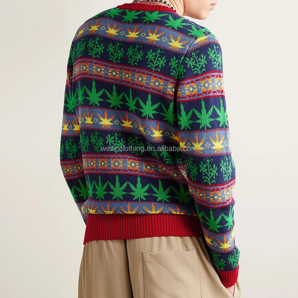 Custom Winter Pullover Knit Jacquard Weave Ugly Christmas Sweater for Men