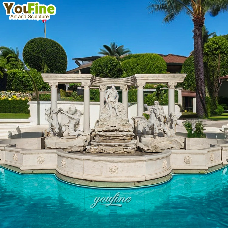 Resort Poolside Decor Large Size Luxury Marble Wishing Fountain