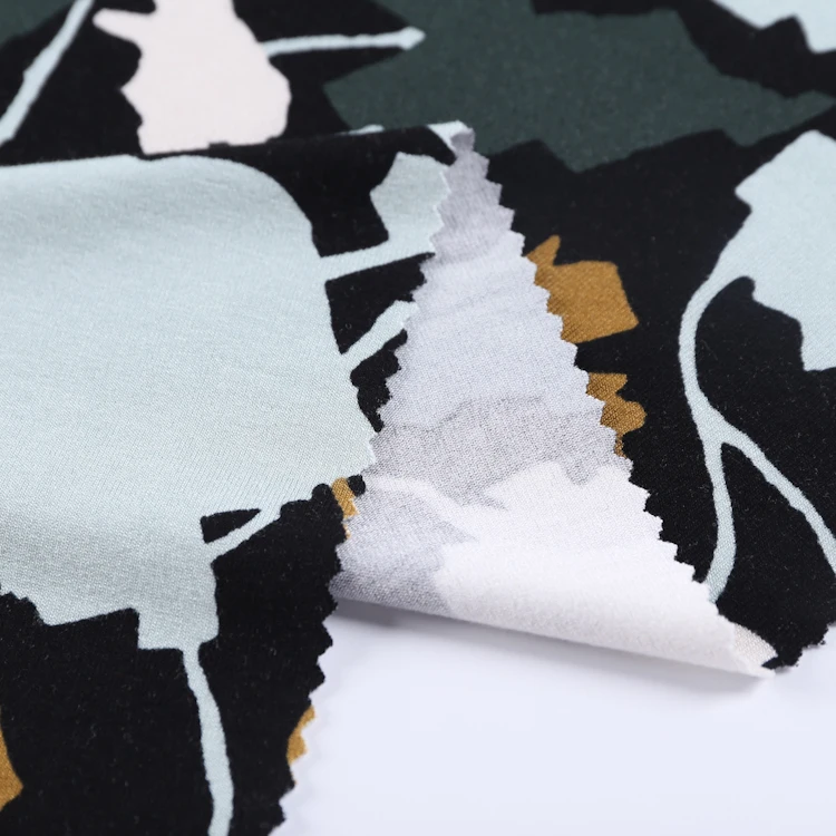 Popular customized vortex printed clothing single jersey wholesale rayon spandex jersey printed rayon fabric