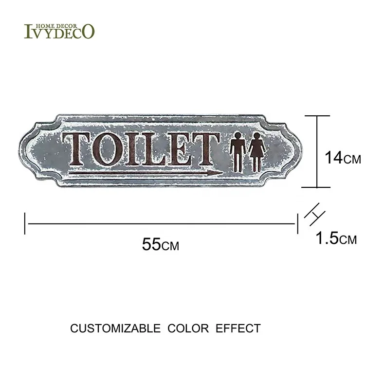 IVYDECO Железный знак для унитаза, табличка с именем унитаза, горячая распродажа, металлические таблички для унитаза