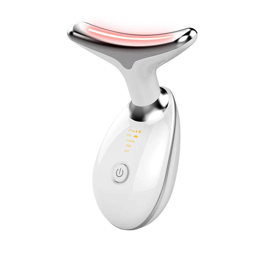 
2021 EMS LED Photon Therapy Neck Massager Face Lifting Winkle Remover Device Skin Rejuvenation 