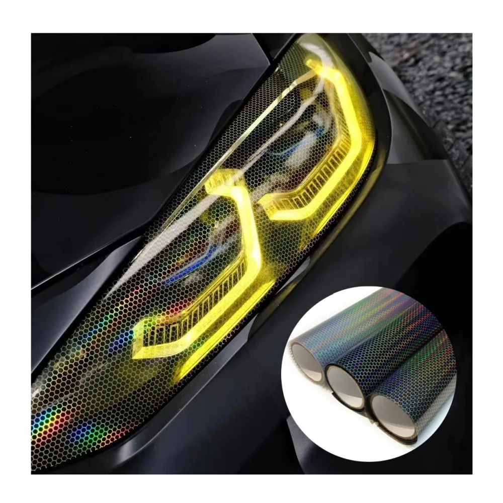 Car Headlight Tint Film Fog Light Taillight Headlights Honeycomb Lamp Vinyl Self Adhesive Waterproof Sticker for Car Accessories
