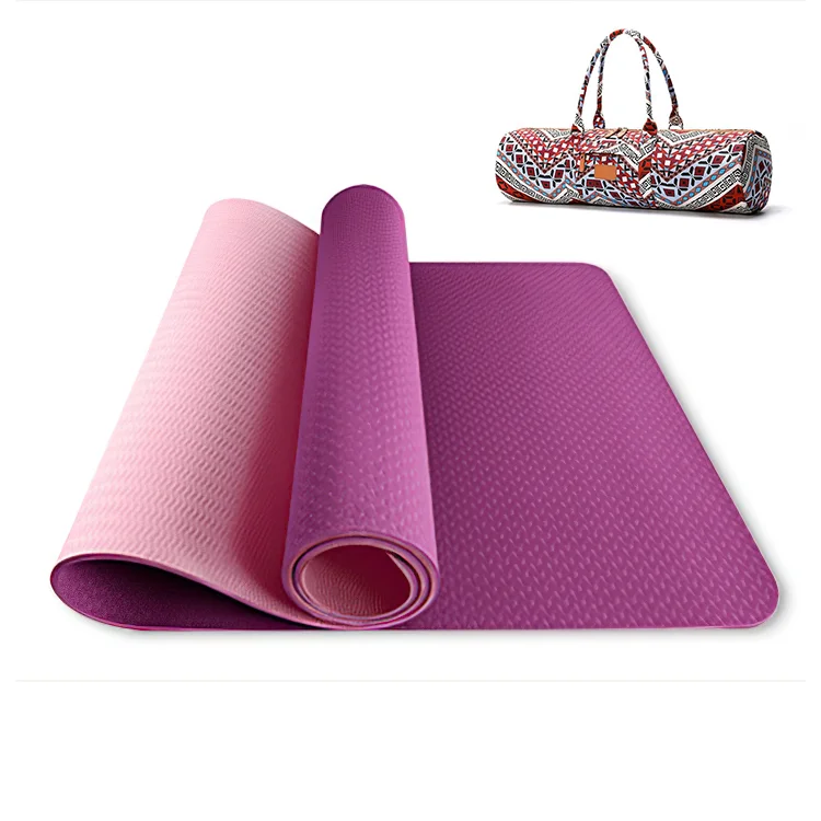 Low Price Yoga Mat and carrying case Gym Exercise Custom Logo tpe yoga mat with position line