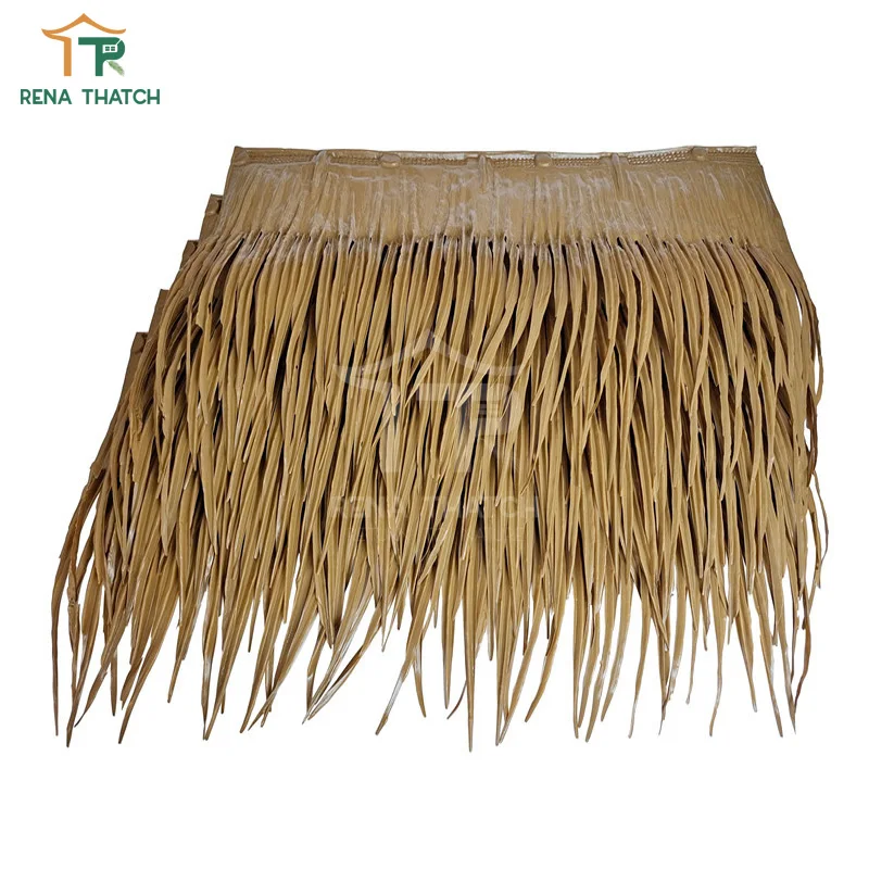 UV resistant fiber synthetic artificial plastic palmas sheet thatch for gazebo Viva palm panels rolls for pergola