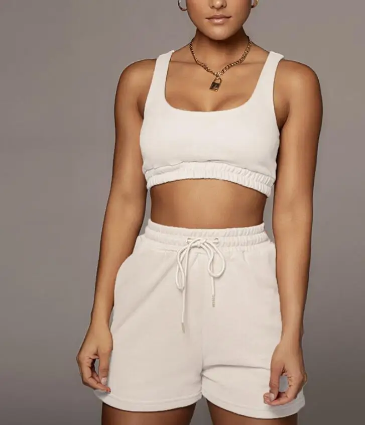 Женский велосипедный комплект из 2 предметов, повседневный укороченный топ и шорты с логотипом на заказ, 2022