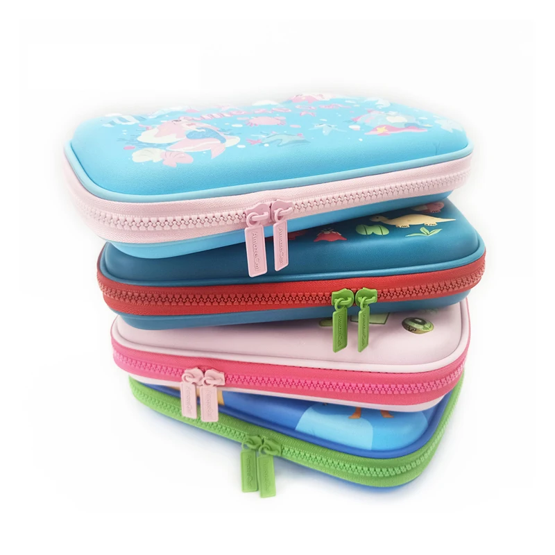 School kids stationery box big Capacity with compartment custom EVA pencil case