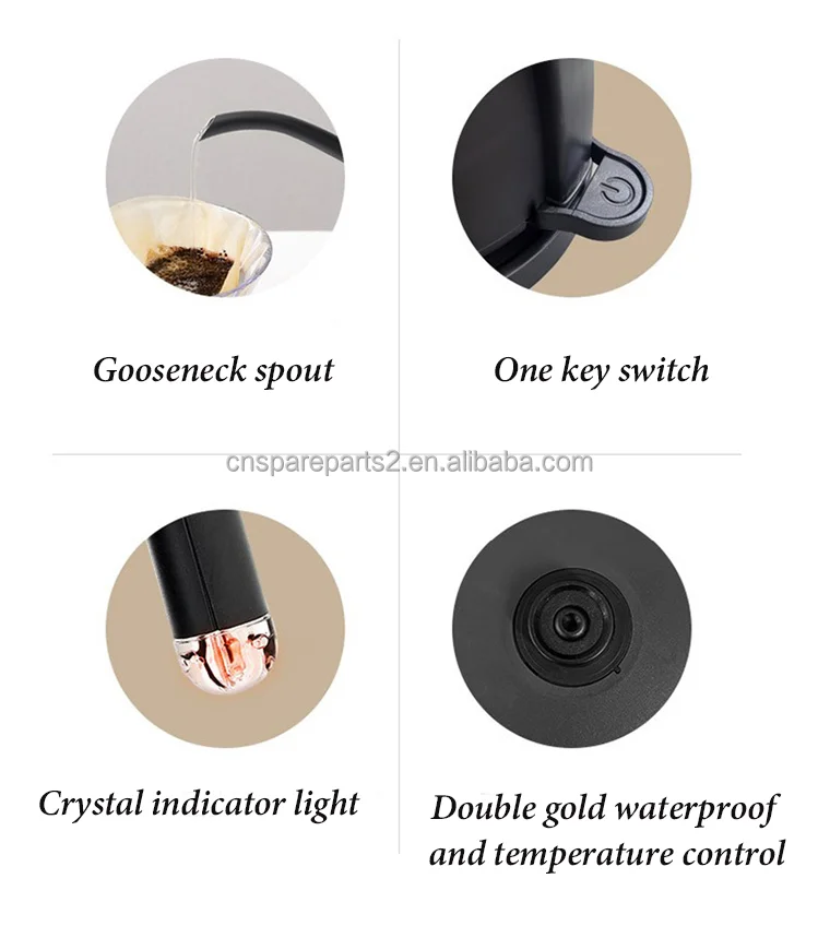 High Quality Pour Over Coffee Maker Gooseneck Kettle Stainless Steel Pour Over Coffee Kettle For Home Kettle Electric Coffee