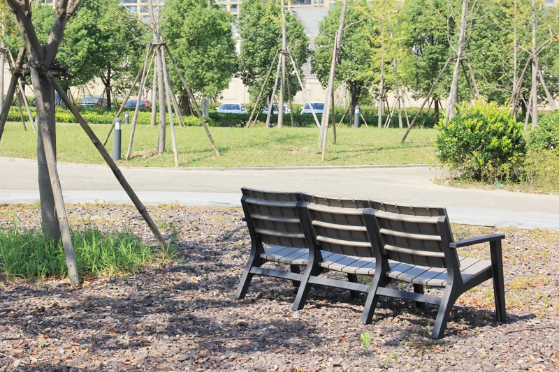 3-seater plastic reliable quality garden outdoor furniture leisure wooden chair with dining chairs