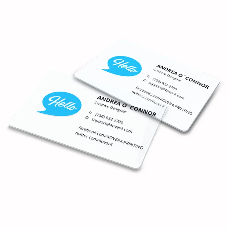 Hot Sale Cheap Custom Oem Transparent Card Printing Plastic Clear Pvc Business Cards With Your Own Design