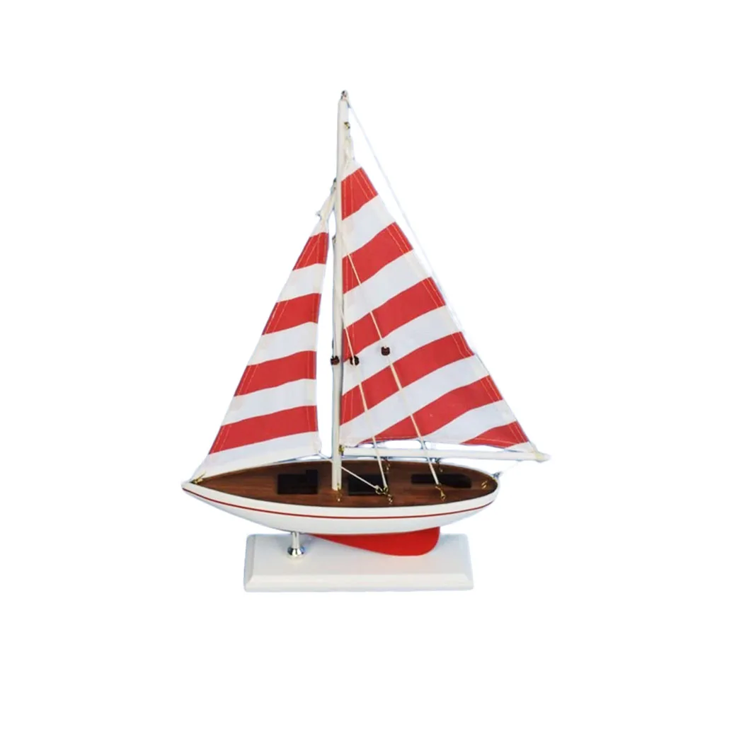Rustic Handmade Wooden Boat Decoration Sailing Boat Model Beach Theme Home Decor