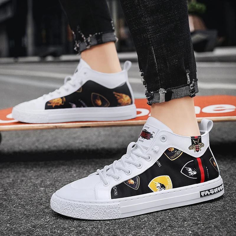 Высококачественная обувь с высоким верхом, прочная и моющаяся холщовая Вулканизированная мужская повседневная холщовая обувь