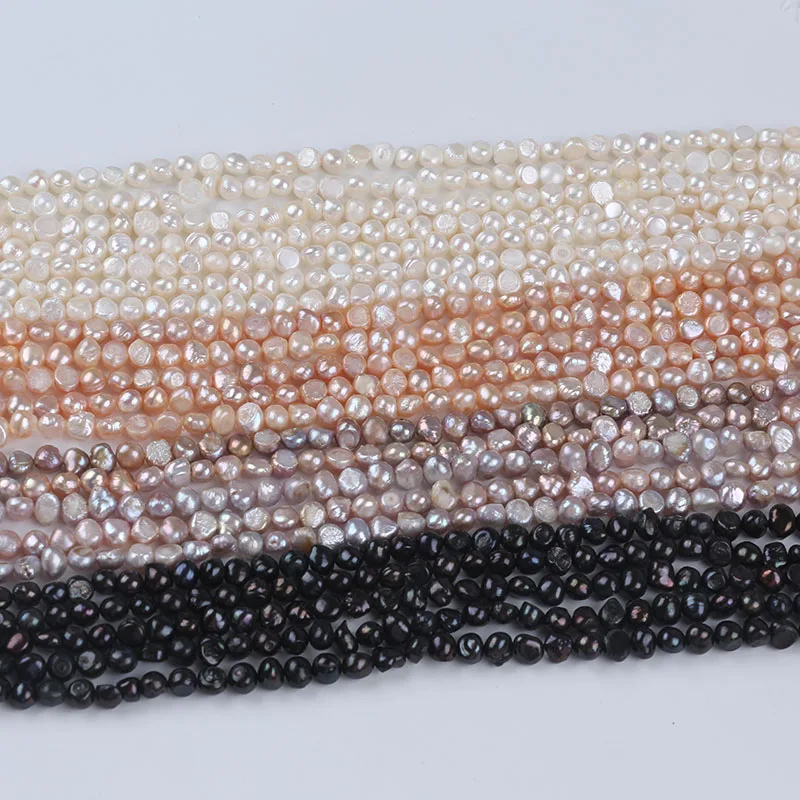 8-9mm side hole natural white pink purple black loose beads fresh water baroque pearl strand