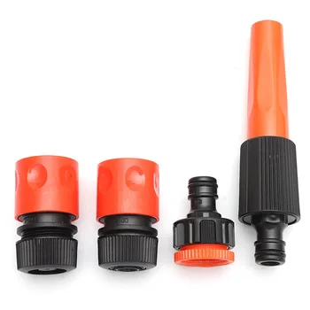 Environmentally friendly ABS PP TPR adjustable 4 pieces garden spray plastic hose nozzle set water spray gun
