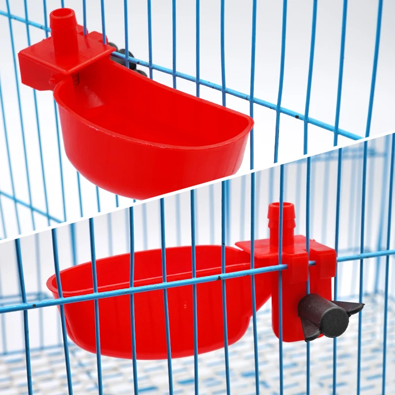 Red and Yellow Plastic Quail Nipple Drinker Quail Chicken Pigeons Automatic Drinker Cup Water Bowl For Livestock