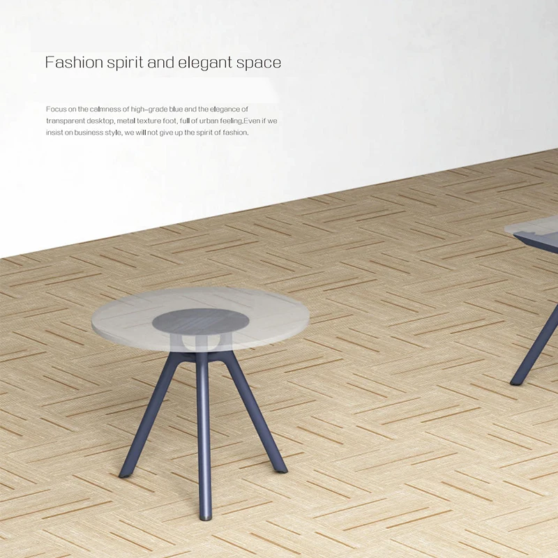 High-end  Customized Size Setaers Glass Conference Tables Office Furniture White Round Glass Meeting Coffee Table