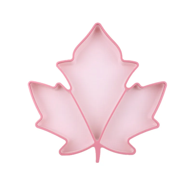 Новая стильная силиконовая разделенная обеденная тарелка с Кленовым листом чаша на присоске посуда для малышей