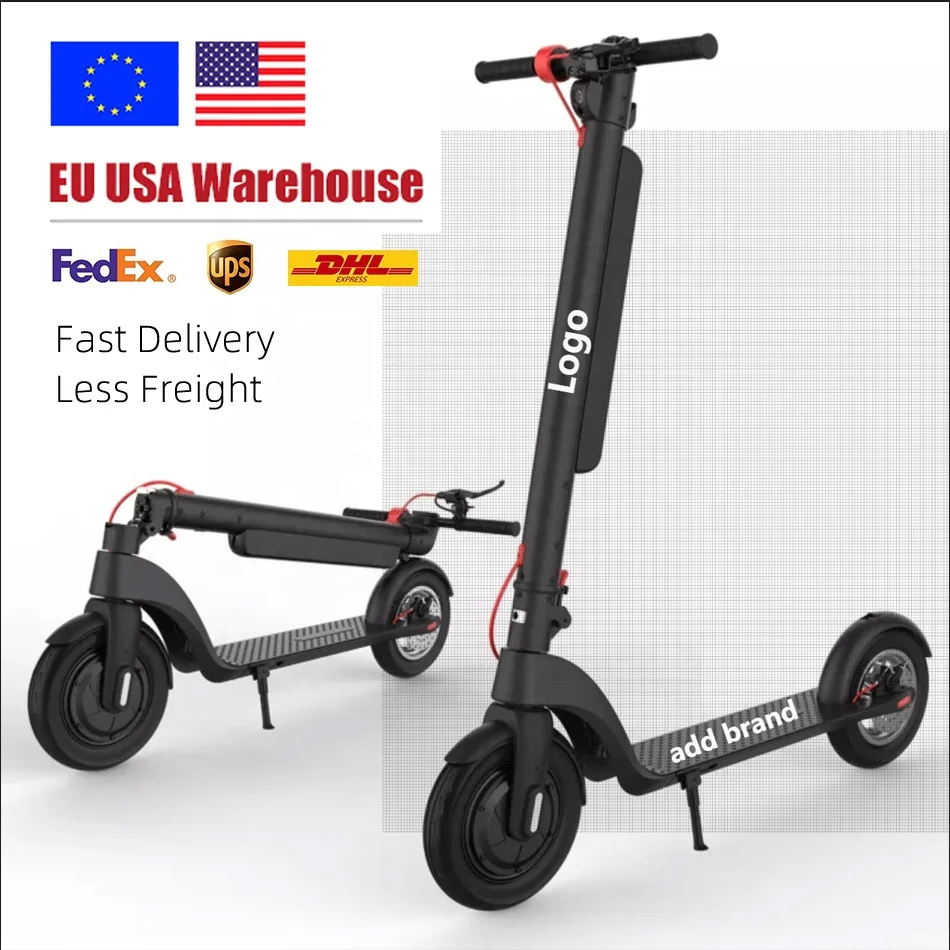 Folding e-scooter eu us warehouse Electric Scooters 36v 350w Fast delivery X8 10inch 10Ah motorcycles e scooter