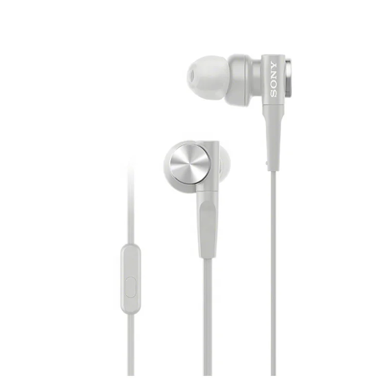Sony MDRXB55AP Wired Extra Bass Earbud Headphones/Headset with Mic for Phone Call, Black White