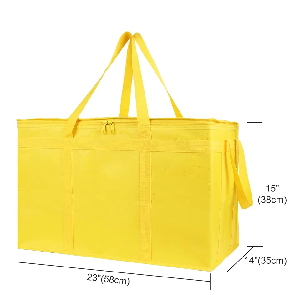 Insulated reusable shopping with zipper topper insulated food bag Soft ice bag beach cooler bag