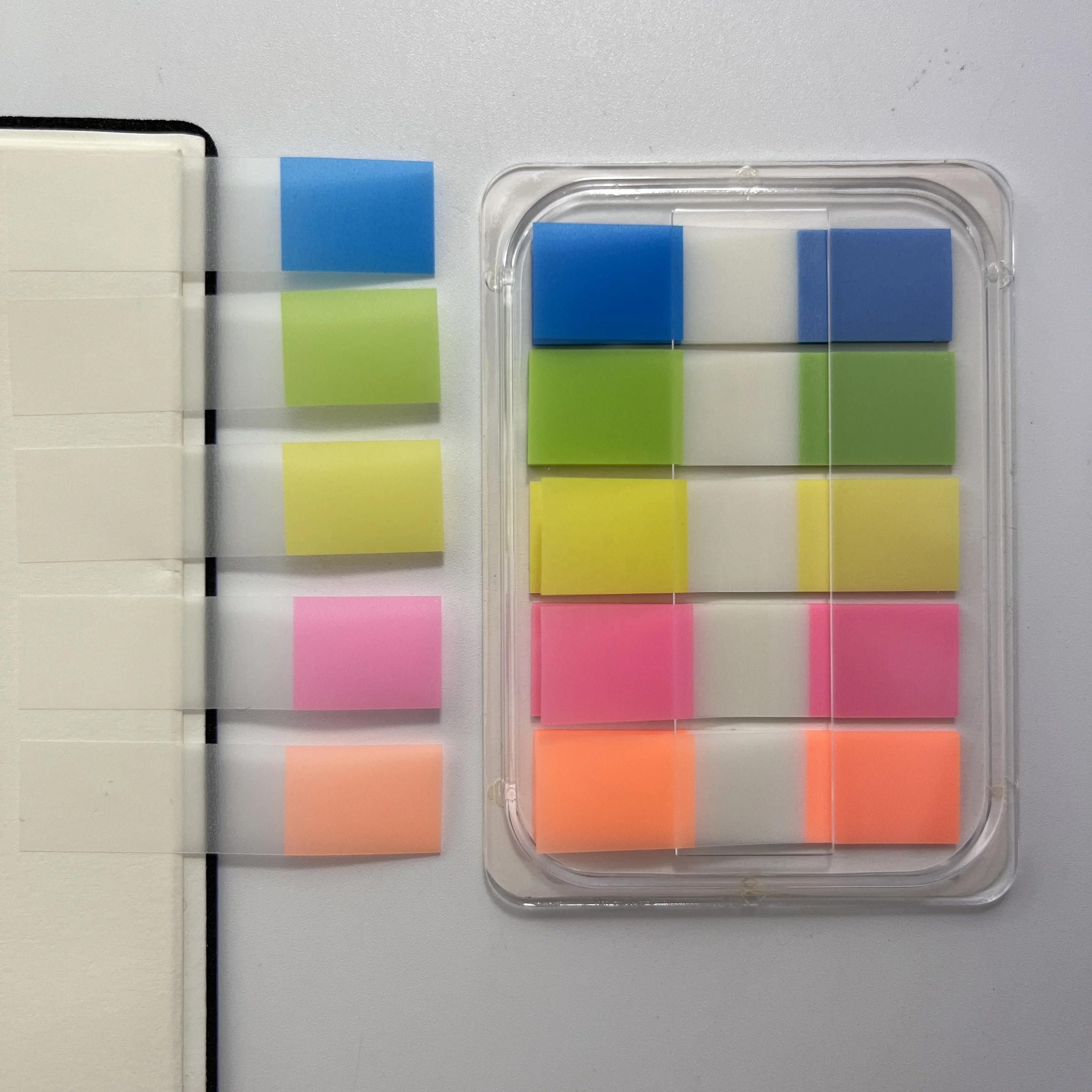 China wholesale 5 colors supplies personal custom low cost kawaii design extractable memo pads sticky tape notes transparent