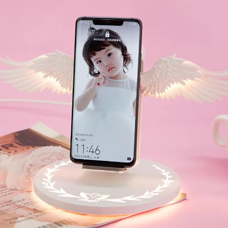 Angel Wing 10W wireless charging  mobile phone wireless charger stand