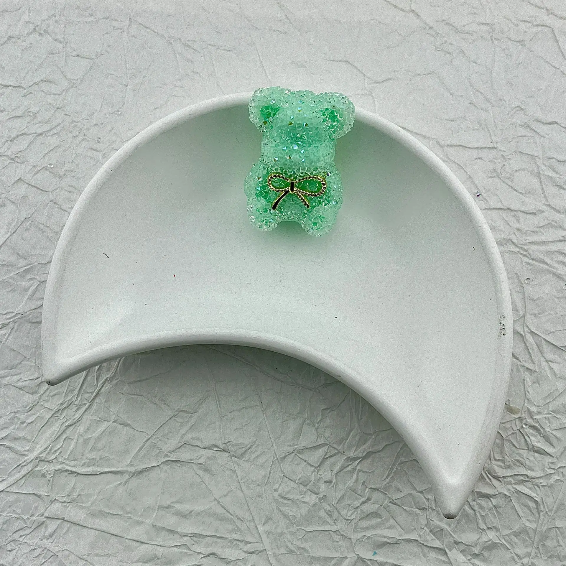 Luxury Bow Shaped Sugar Stone Bear Through-Hole Beads Handmade Diy Jewelry Bling Rhinestone Beads For Diy Pens