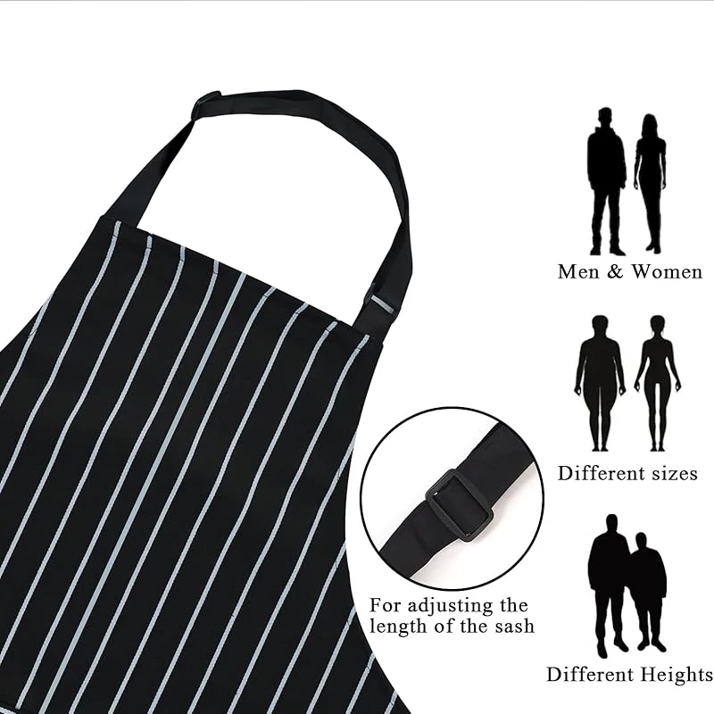 Best Selling Custom Logo Available Polyester Cotton Aprons Restaurant Kitchen Cooking Waterproof Tool Washable Aprons