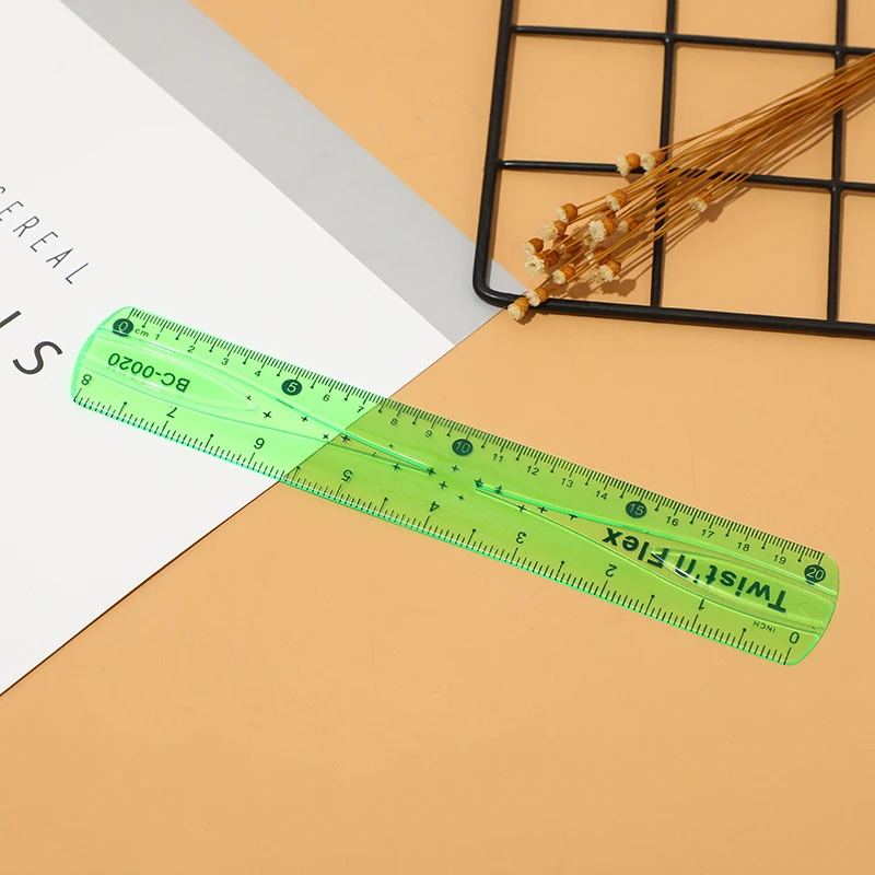Custom Logo 20cm Student Ruler Wholesale Eco-friendly Magnifying Ruler Transparent Pvc Color Straight Ruler