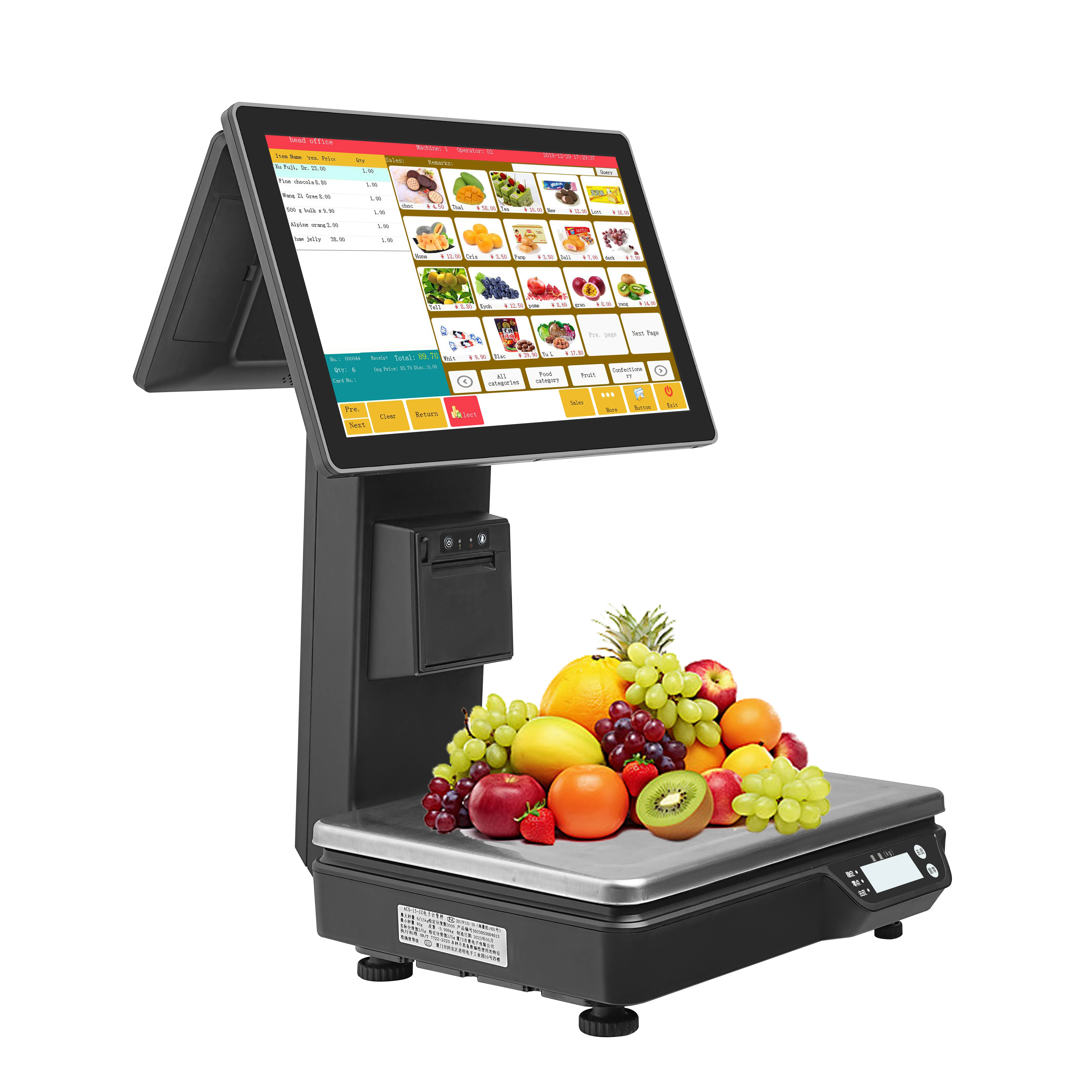 Sunson Cash Register Smart Ai Camera Pos Scale With Touch Sreen Pos Machine Pos Systems For Sale Weighing Scale For Supermarket